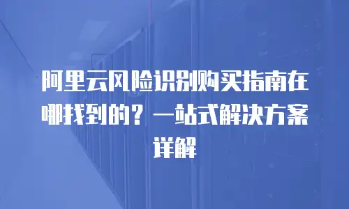 阿里云风险识别购买指南在哪找到的？一站式解决方案详解