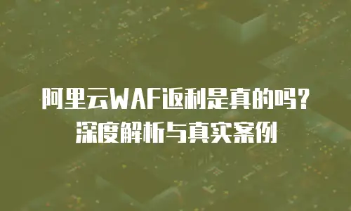阿里云WAF返利是真的吗？深度解析与真实案例
