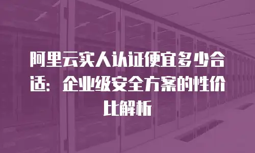阿里云实人认证便宜多少合适：企业级安全方案的性价比解析