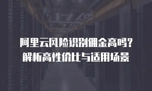 阿里云风险识别佣金高吗？解析高性价比与适用场景