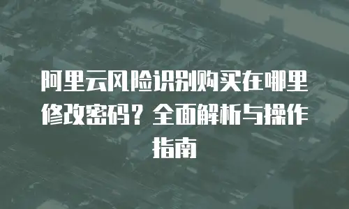 阿里云风险识别购买在哪里修改密码？全面解析与操作指南