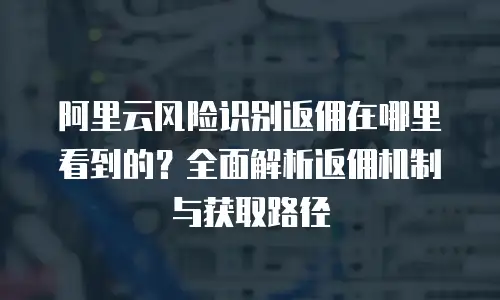 阿里云风险识别返佣在哪里看到的？全面解析返佣机制与获取路径