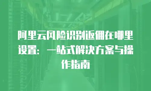 阿里云风险识别返佣在哪里设置：一站式解决方案与操作指南