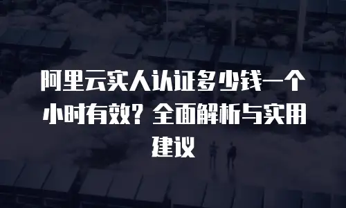 阿里云实人认证多少钱一个小时有效？全面解析与实用建议