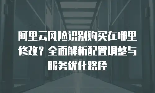 阿里云风险识别购买在哪里修改？全面解析配置调整与服务优化路径