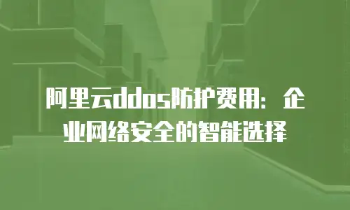 阿里云ddos防护费用：企业网络安全的智能选择