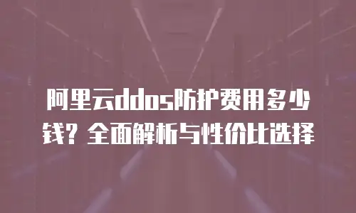 阿里云ddos防护费用多少钱？全面解析与性价比选择