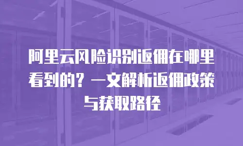 阿里云风险识别返佣在哪里看到的？一文解析返佣政策与获取路径