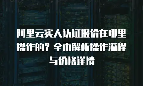 阿里云实人认证报价在哪里操作的？全面解析操作流程与价格详情