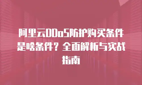 阿里云DDoS防护购买条件是啥条件？全面解析与实战指南