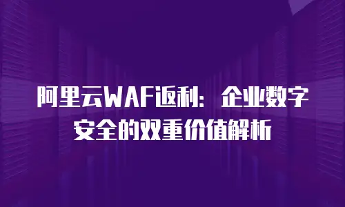 阿里云WAF返利：企业数字安全的双重价值解析
