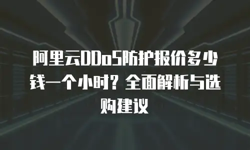 阿里云DDoS防护报价多少钱一个小时？全面解析与选购建议