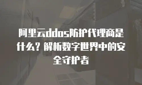阿里云ddos防护代理商是什么？解析数字世界中的安全守护者