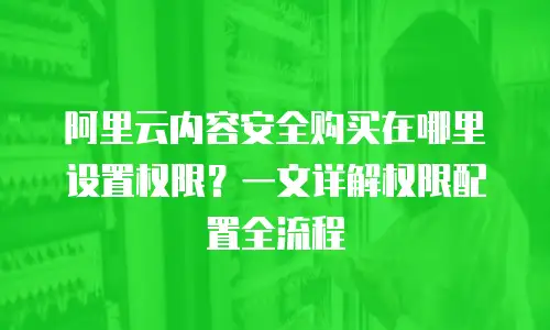 阿里云内容安全购买在哪里设置权限？一文详解权限配置全流程