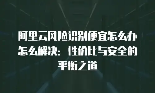 阿里云风险识别便宜怎么办怎么解决：性价比与安全的平衡之道