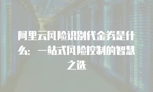 阿里云风险识别代金券是什么：一站式风险控制的智慧之选