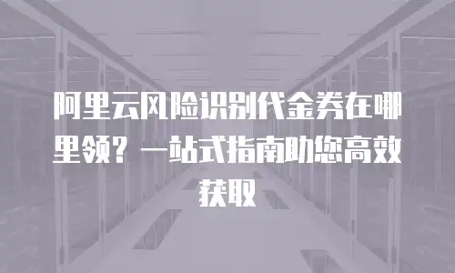 阿里云风险识别代金券在哪里领？一站式指南助您高效获取