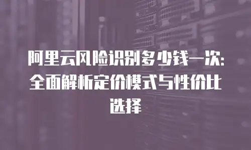阿里云风险识别多少钱一次：全面解析定价模式与性价比选择