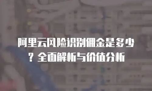 阿里云风险识别佣金是多少？全面解析与价值分析