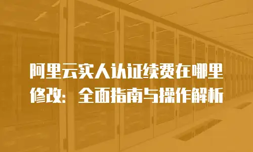 阿里云实人认证续费在哪里修改：全面指南与操作解析