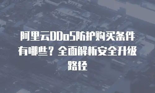 阿里云DDoS防护购买条件有哪些？全面解析安全升级路径