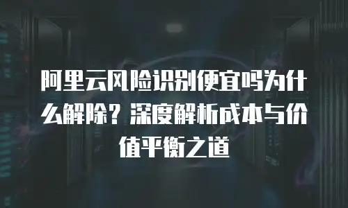 阿里云风险识别便宜吗为什么解除？深度解析成本与价值平衡之道