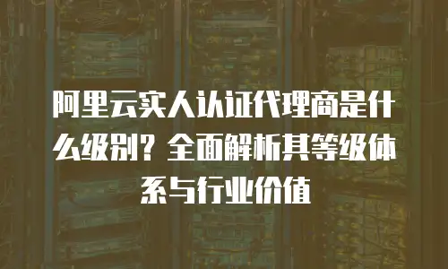 阿里云实人认证代理商是什么级别？全面解析其等级体系与行业价值