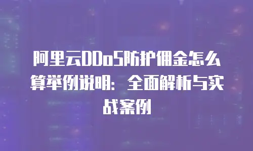 阿里云DDoS防护佣金怎么算举例说明：全面解析与实战案例