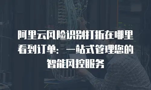 阿里云风险识别打折在哪里看到订单：一站式管理您的智能风控服务