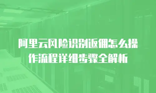 阿里云风险识别返佣怎么操作流程详细步骤全解析