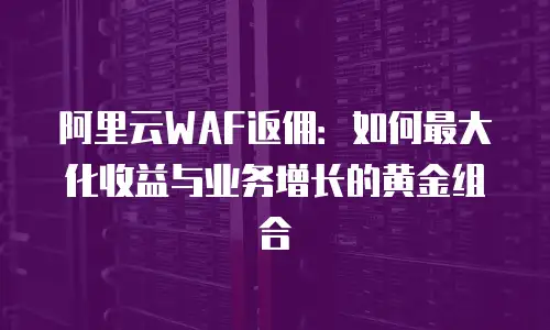 阿里云WAF返佣：如何最大化收益与业务增长的黄金组合