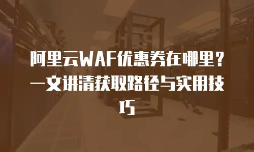 阿里云WAF优惠券在哪里？一文讲清获取路径与实用技巧