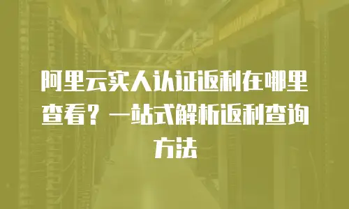 阿里云实人认证返利在哪里查看？一站式解析返利查询方法