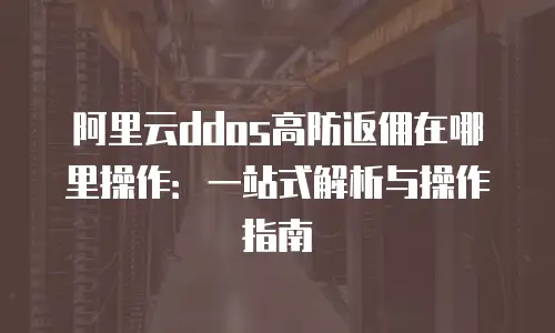 阿里云ddos高防返佣在哪里操作：一站式解析与操作指南