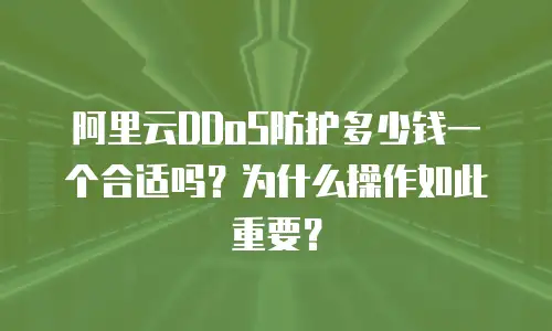 阿里云DDoS防护多少钱一个合适吗？为什么操作如此重要？