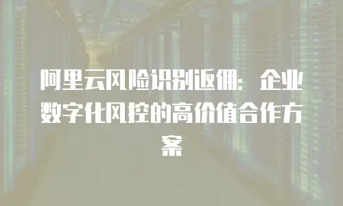 阿里云风险识别返佣：企业数字化风控的高价值合作方案