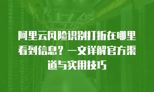 阿里云风险识别打折在哪里看到信息？一文详解官方渠道与实用技巧
