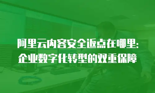阿里云内容安全返点在哪里：企业数字化转型的双重保障