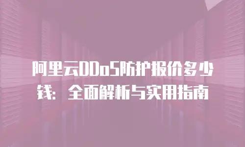 阿里云DDoS防护报价多少钱：全面解析与实用指南