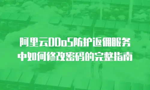 阿里云DDoS防护返佣服务中如何修改密码的完整指南