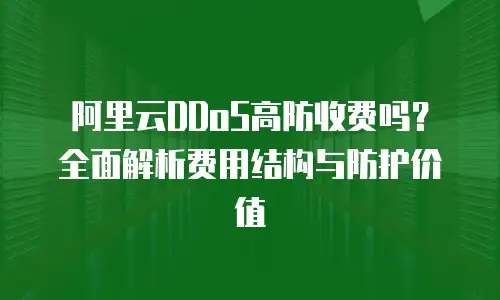阿里云DDoS高防收费吗？全面解析费用结构与防护价值