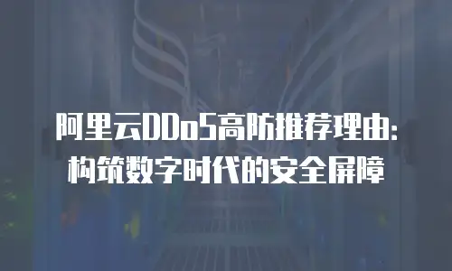 阿里云DDoS高防推荐理由：构筑数字时代的安全屏障