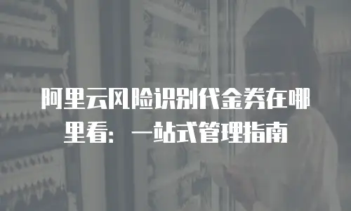 阿里云风险识别代金券在哪里看：一站式管理指南