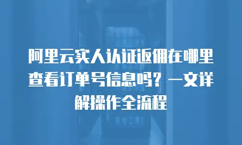 阿里云实人认证返佣在哪里查看订单号信息吗？一文详解操作全流程