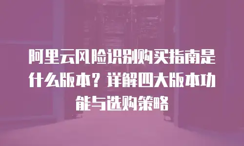 阿里云风险识别购买指南是什么版本？详解四大版本功能与选购策略