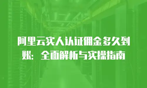 阿里云实人认证佣金多久到账：全面解析与实操指南