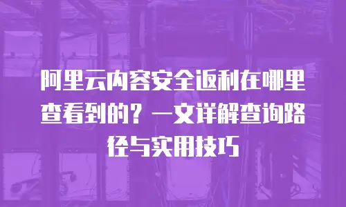 阿里云内容安全返利在哪里查看到的？一文详解查询路径与实用技巧