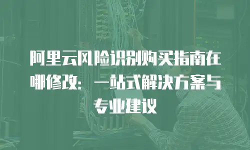 阿里云风险识别购买指南在哪修改：一站式解决方案与专业建议