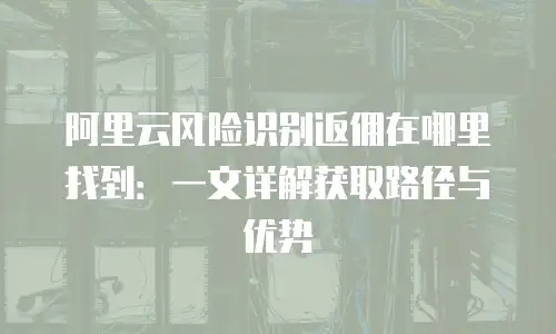 阿里云风险识别返佣在哪里找到：一文详解获取路径与优势