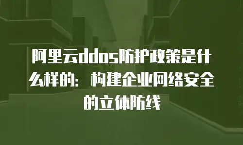 阿里云ddos防护政策是什么样的：构建企业网络安全的立体防线